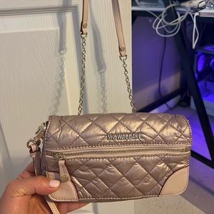 MZ wallace rose gold wallet on chain